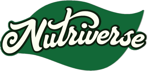 Logo of Nutriverse with a green leaf-shaped background